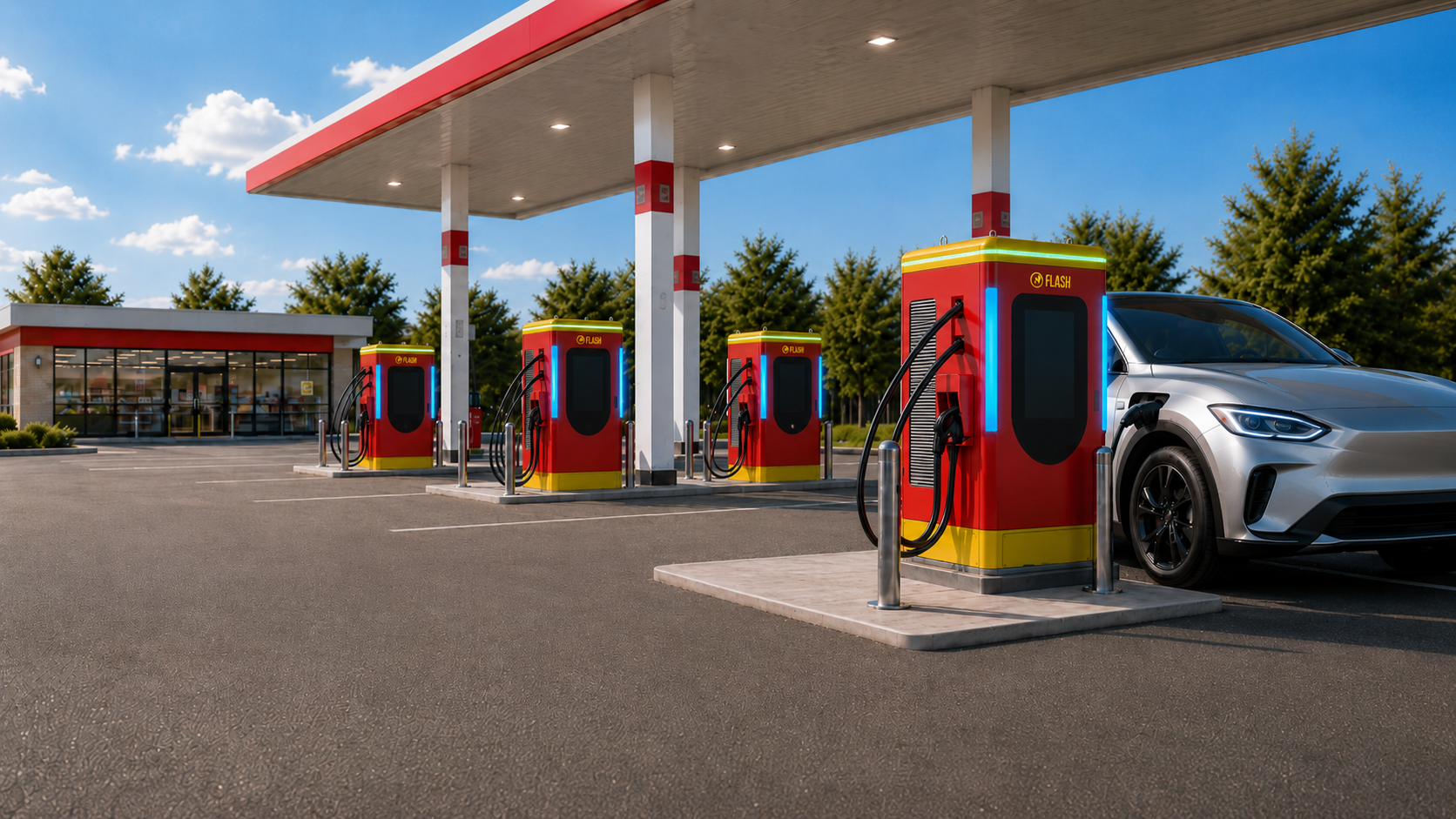 EV Charging Station Background